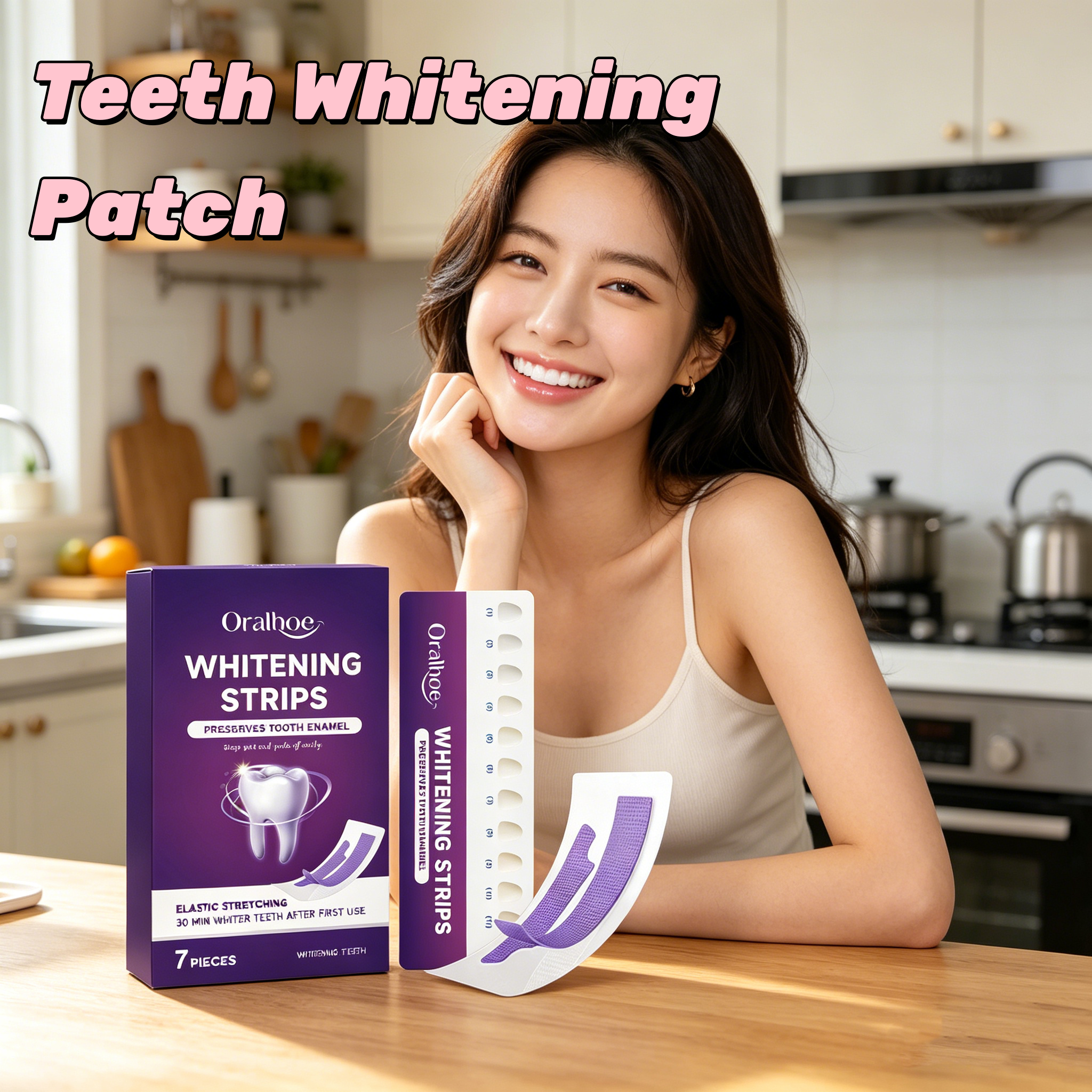 Teeth Whitening Home Kit - ORALHOE Safe Teeth Whitening Strips for