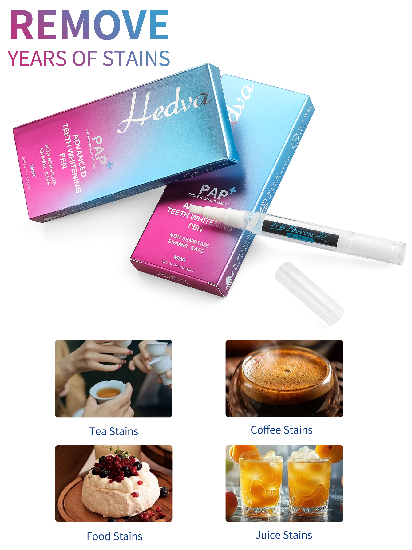 Hedva PAP+ Teeth Whitening Pen - Teeth Whitening Results recensione e prezzo