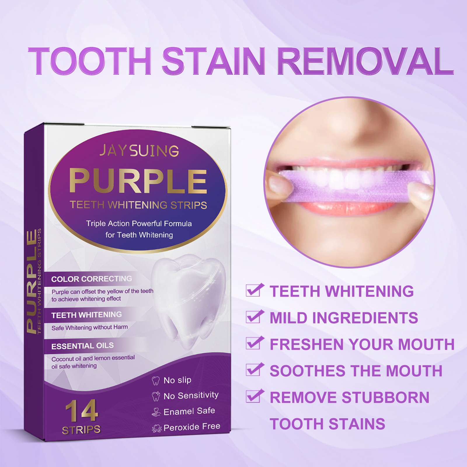 Purple Teeth Whitening Strips  - Teeth Whitening Home Kit recensione e prezzo