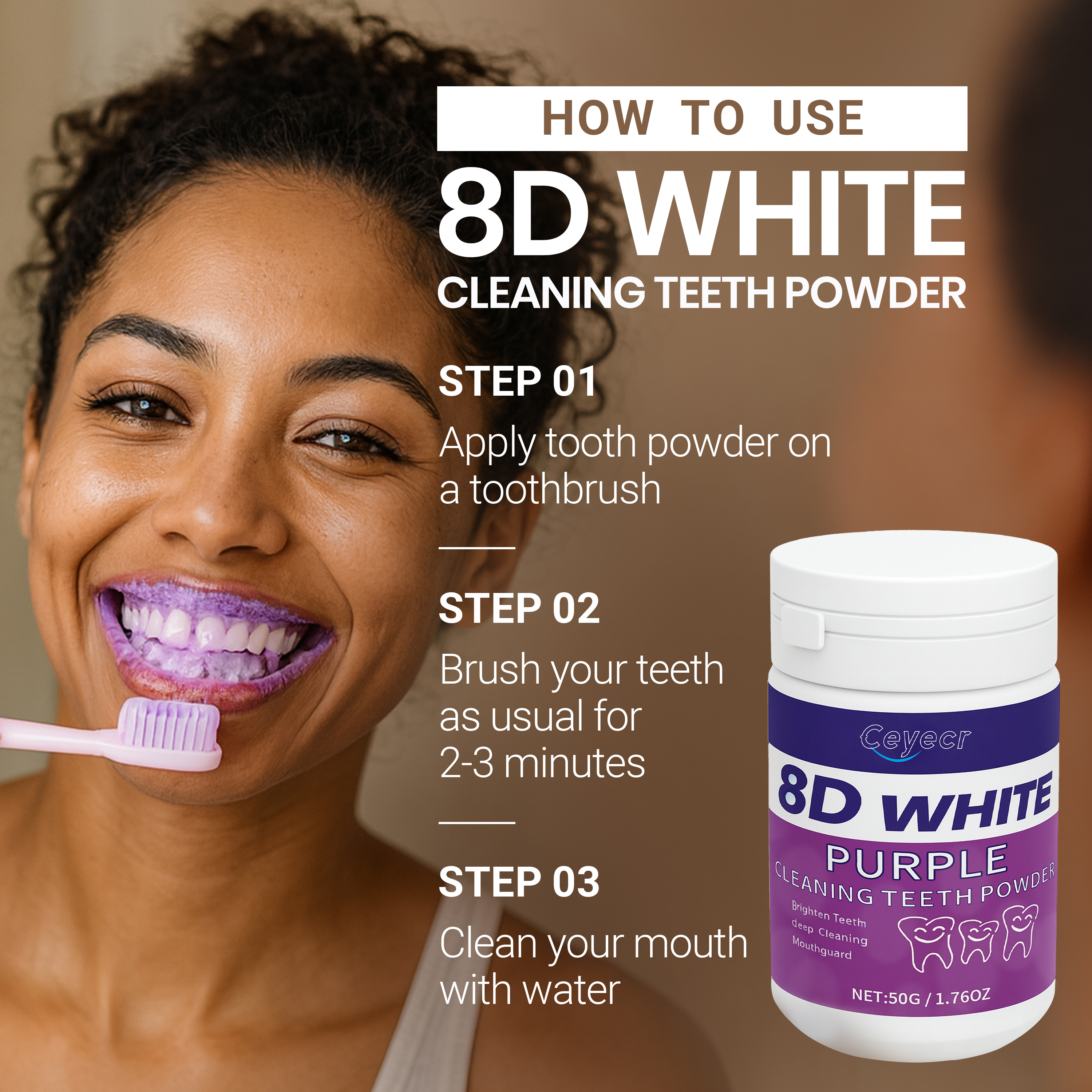 8D white Teeth Whitening Powde - Teeth Whitening Near Me recensione e prezzo