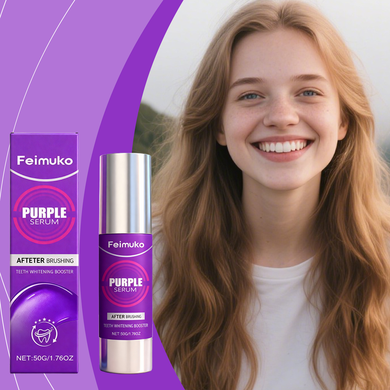 Feimuko Purple Serum Teeth Whi - Teeth Whitening Serum recensione e prezzo
