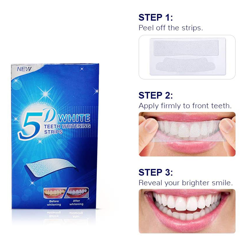 5D White Teeth Whitening Strip - Teeth Whitening Home Kit recensione e prezzo